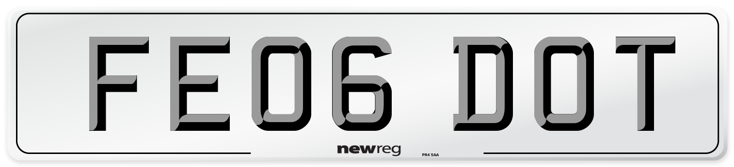 FE06 DOT Number Plate from New Reg